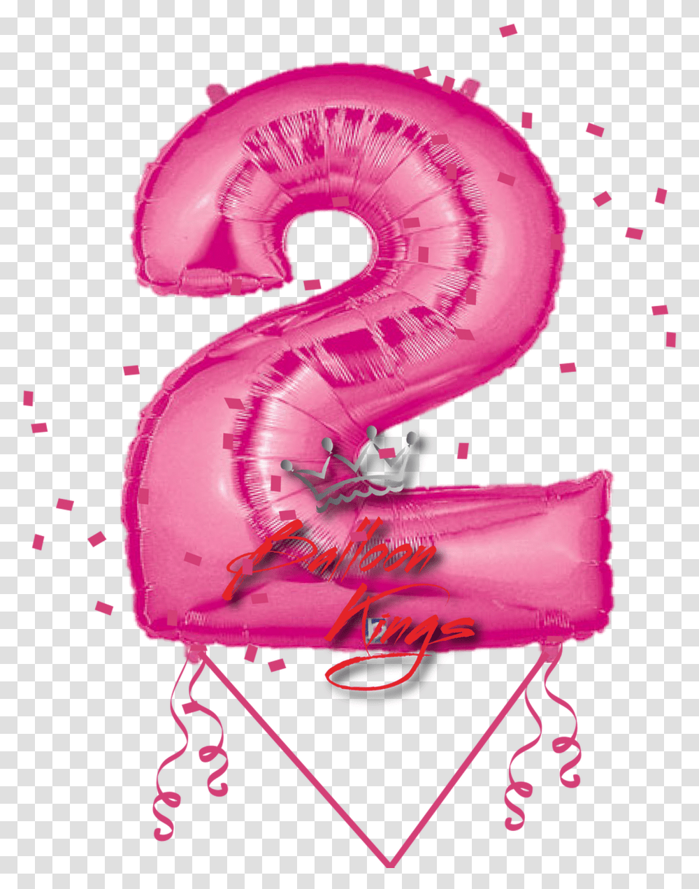 Pink Number Number 2 Balloon, Inflatable Transparent Png