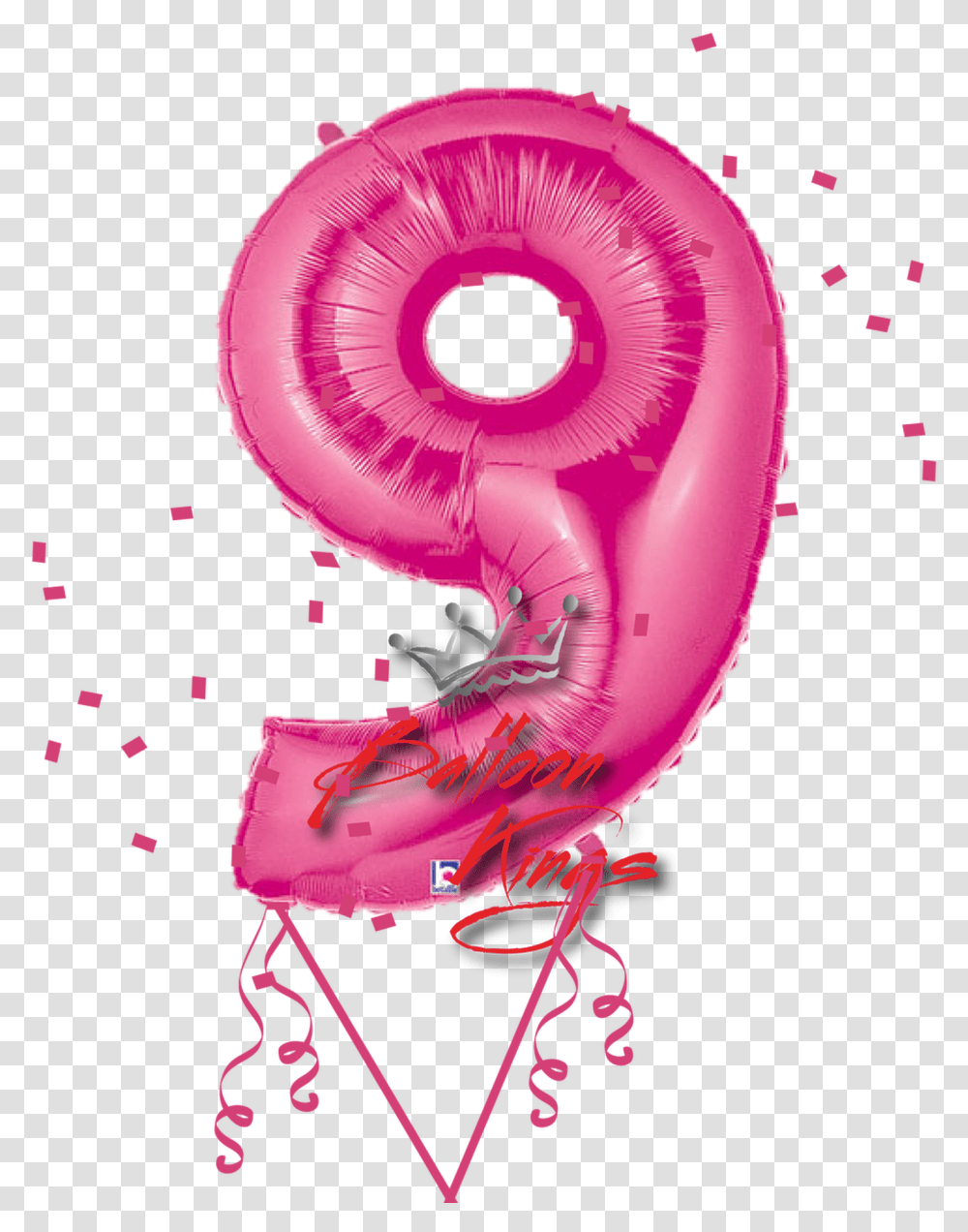 Pink Number Number 9 Balloon, Purple, Stomach, Heart Transparent Png