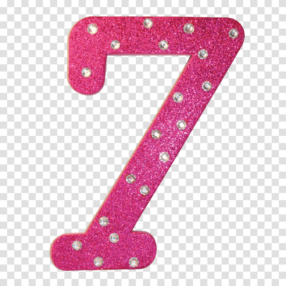 Pink Numbers With Silver Rhinestones, Label, Alphabet, Sticker Transparent Png