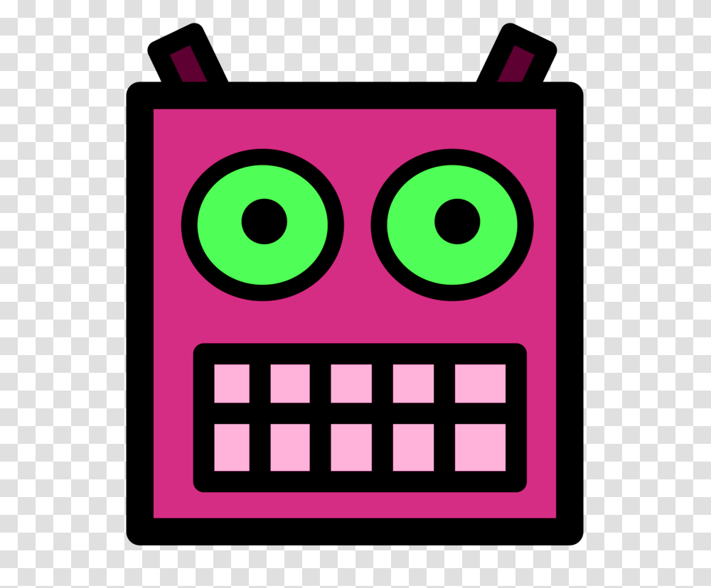 Pink Or Plum Robot Face With Green Eyes, Electronics, Word, Calculator Transparent Png