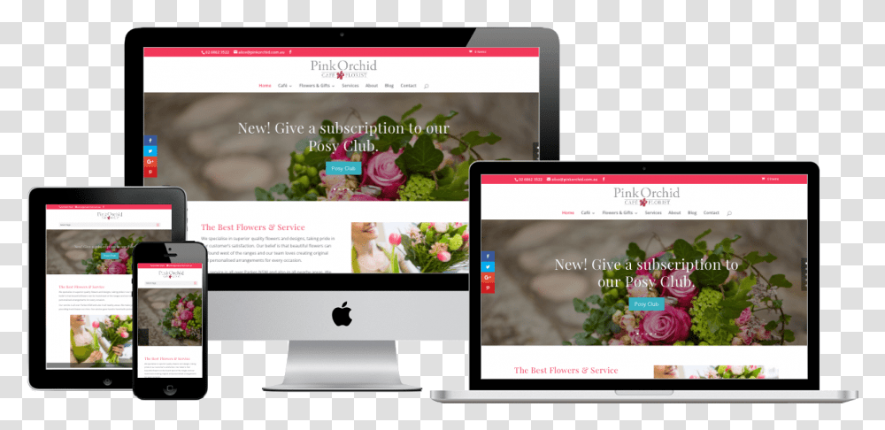 Pink Orchid Florist Website Web Design, Computer, Electronics, Mobile Phone, Cell Phone Transparent Png