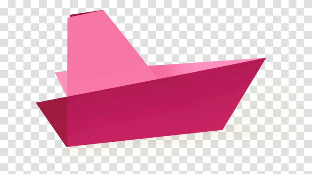 Pink Origami Boat Construction Paper, Box Transparent Png