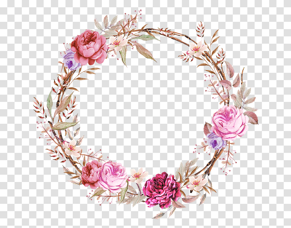 Pink Ornaments Wallpaper Flower Border Floral Floral Frame, Floral Design, Pattern Transparent Png