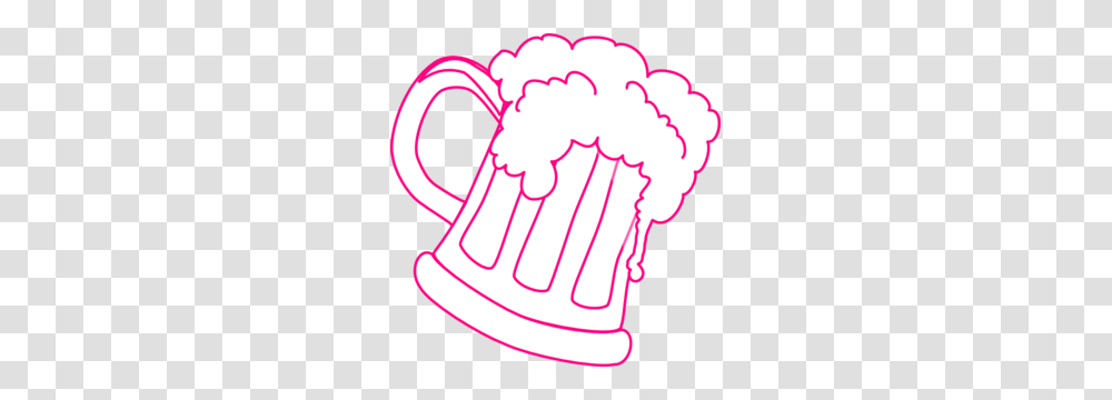 Pink Outline Beer Mug Clip Art, Can, Tin, Watering Can, Coffee Cup Transparent Png