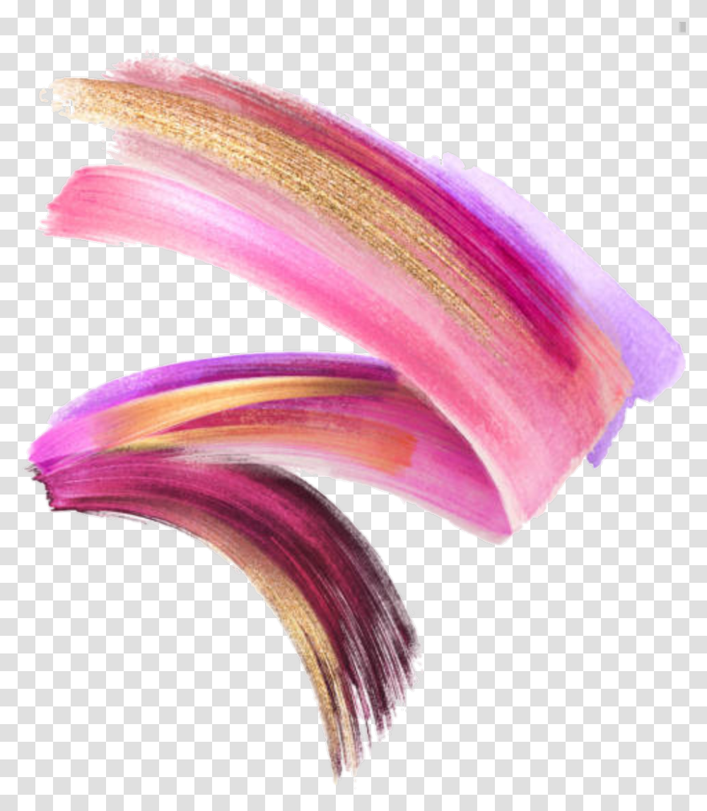 Pink Paint Stroke Brush Strokes Watercolor Pink Gold, Plant, Petal, Flower, Blossom Transparent Png