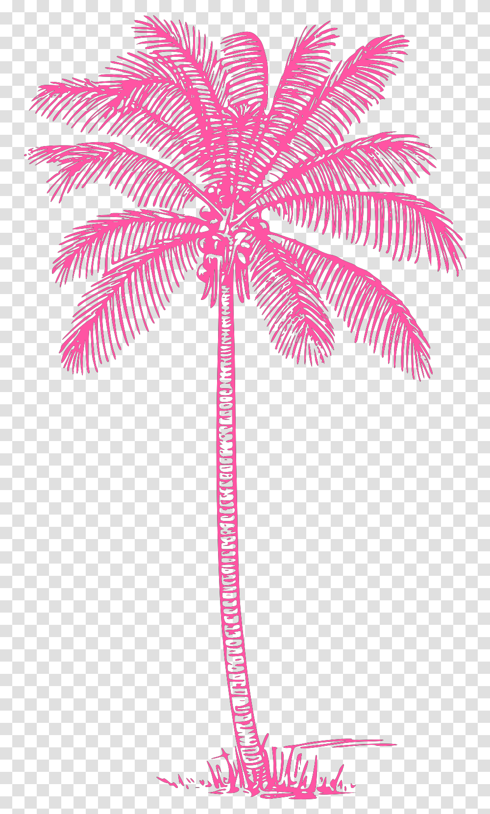 Pink Palm Tree Svg Vector Clip Art Svg Clipart Art Coconut Tree Design, Purple, Light, Ornament, Pattern Transparent Png