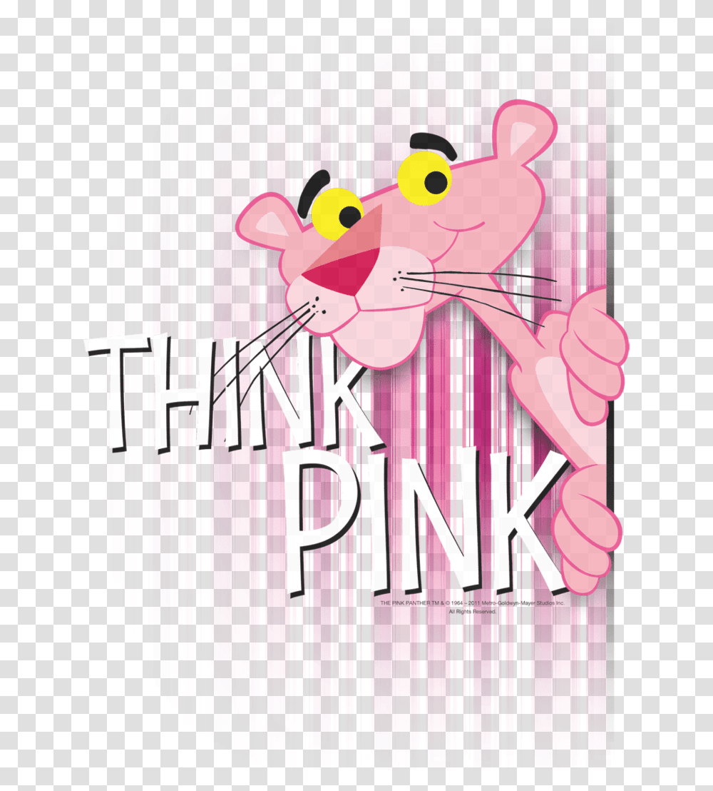 Pink Panther Think Pink Men's Regular Fit T Shirt Pink Panther, Purple Transparent Png