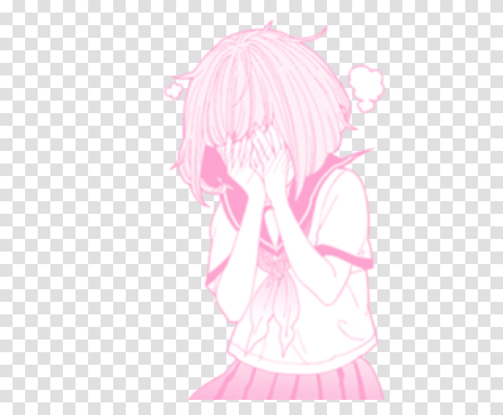 Pink Pastel Pastelpink Anime Japanese Animegirl Anime Girl Pink, Person, Human, Manga, Comics Transparent Png