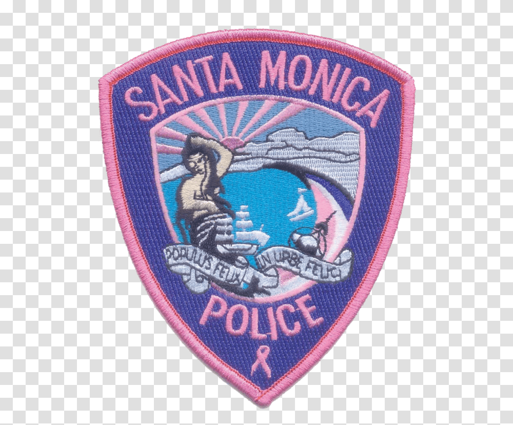 Pink Patch Only Santa Monica Police Patch, Logo, Trademark, Badge Transparent Png