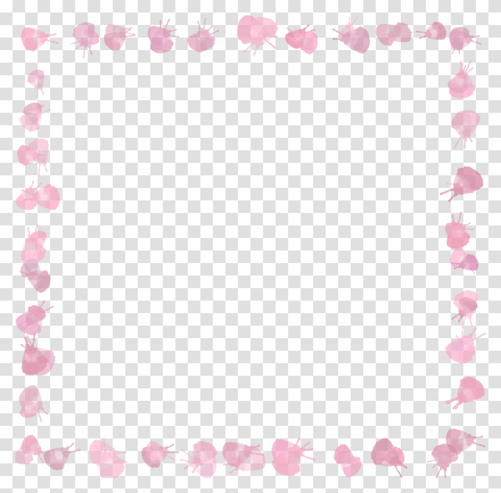 Pink Paw Print Border, Petal, Flower, Plant, Blossom Transparent Png