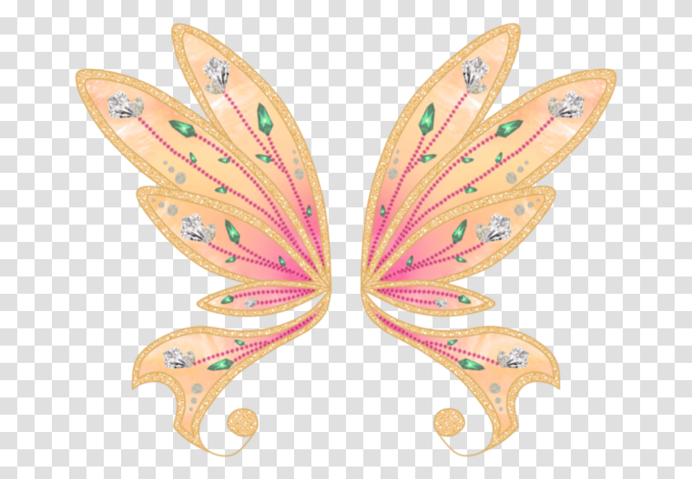 Pink Peach Beautiful Fairytail Wings Flying Halloween Background Fairy Wings, Plant, Pattern, Flower, Animal Transparent Png