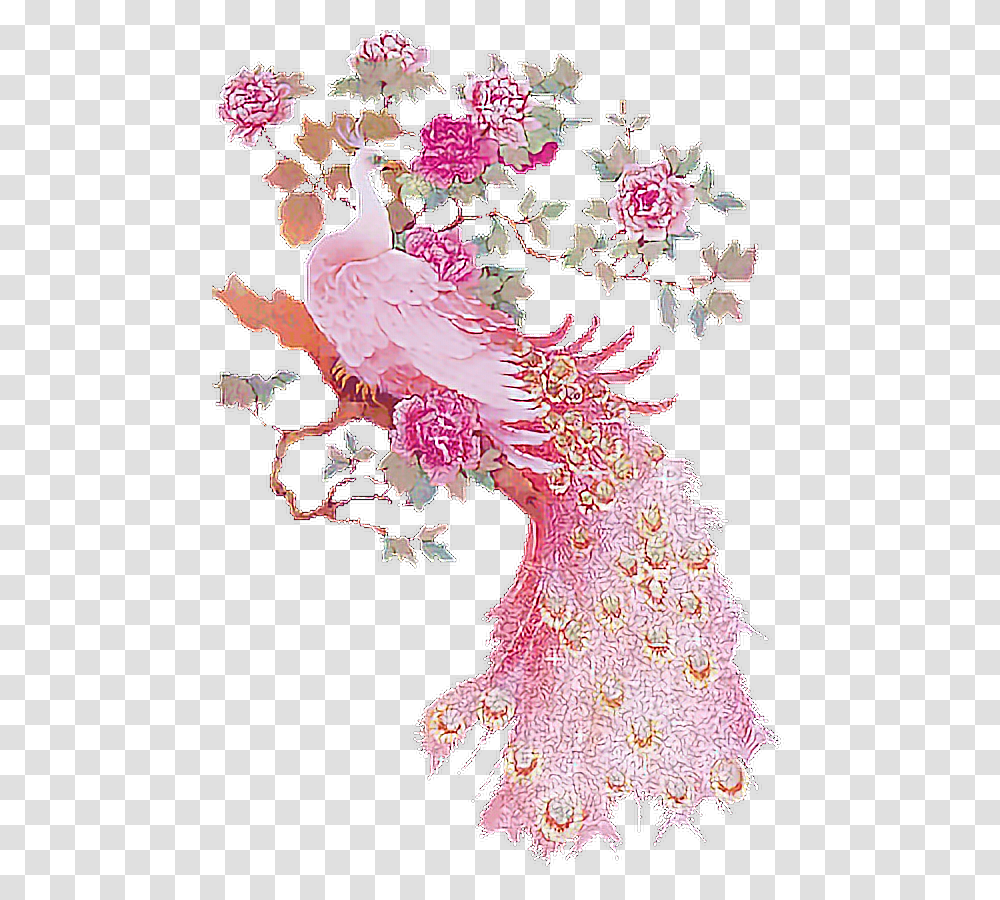 Pink Peacock Art, Pattern, Tree, Plant Transparent Png
