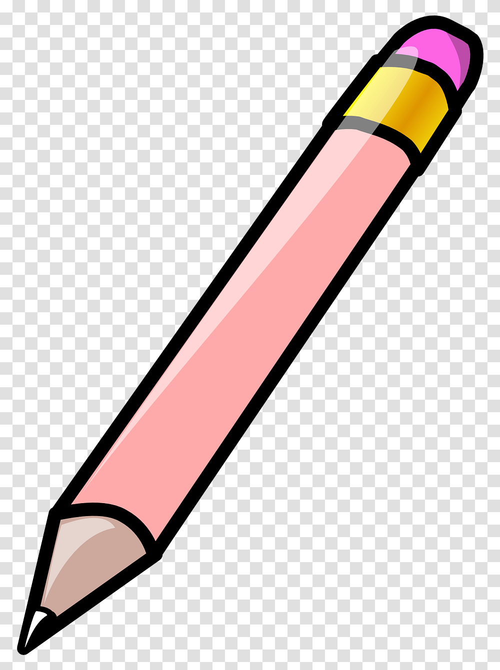 Pink Pencil Clipart Cartoon Jingfm Orange Pencil Clipart, Crayon Transparent Png