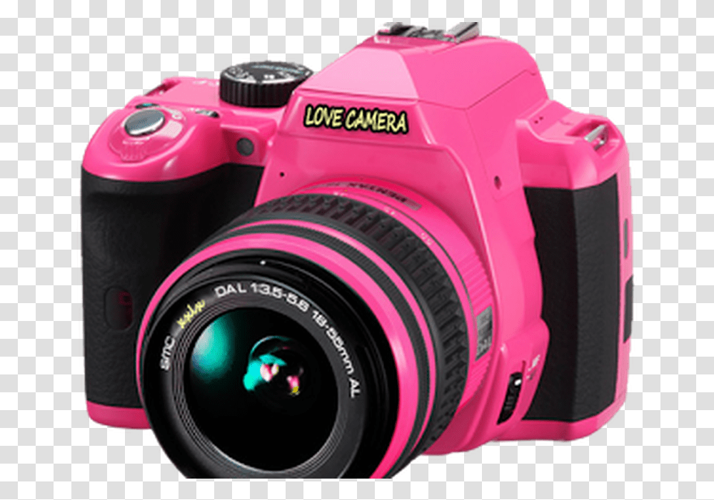 Pink Pentax Camera, Electronics, Digital Camera, Camera Lens Transparent Png