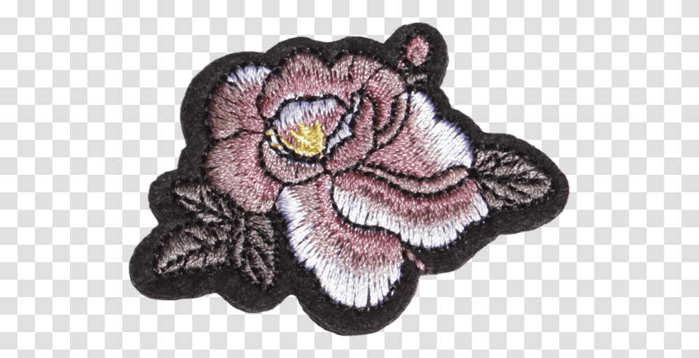 Pink Peony Motif Embroidery Patch Artificial Flower, Accessories, Accessory, Jewelry, Pattern Transparent Png