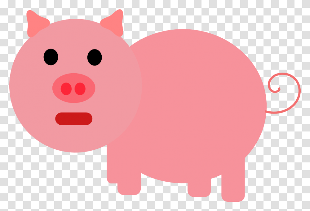 Pink Pig Coloring Page, Piggy Bank, Mammal, Animal Transparent Png