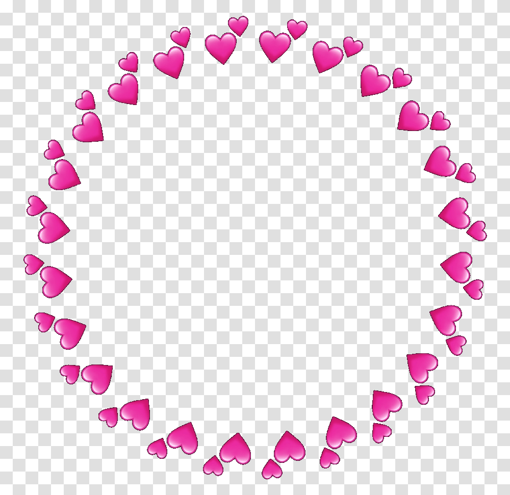 Pink Pinktheme Pinkaesthetic Aesthetic Circle Circle Of Hearts Clipart, Purple, Petal, Flower, Plant Transparent Png
