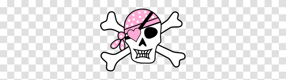 Pink Pirate Cross Bones Clip Art, Face Transparent Png