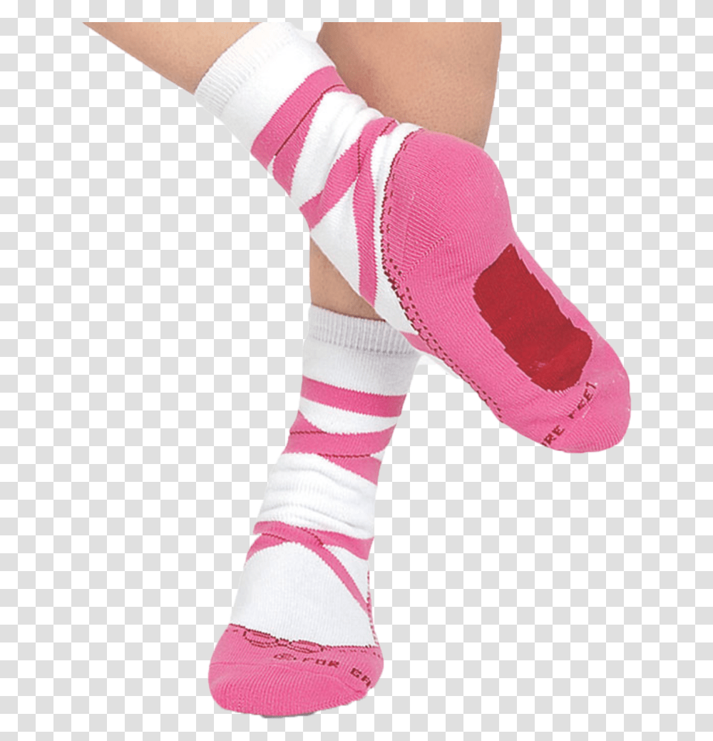 Pink Pointe Socks Ballet Shoe Socks, Apparel, Footwear, Person Transparent Png