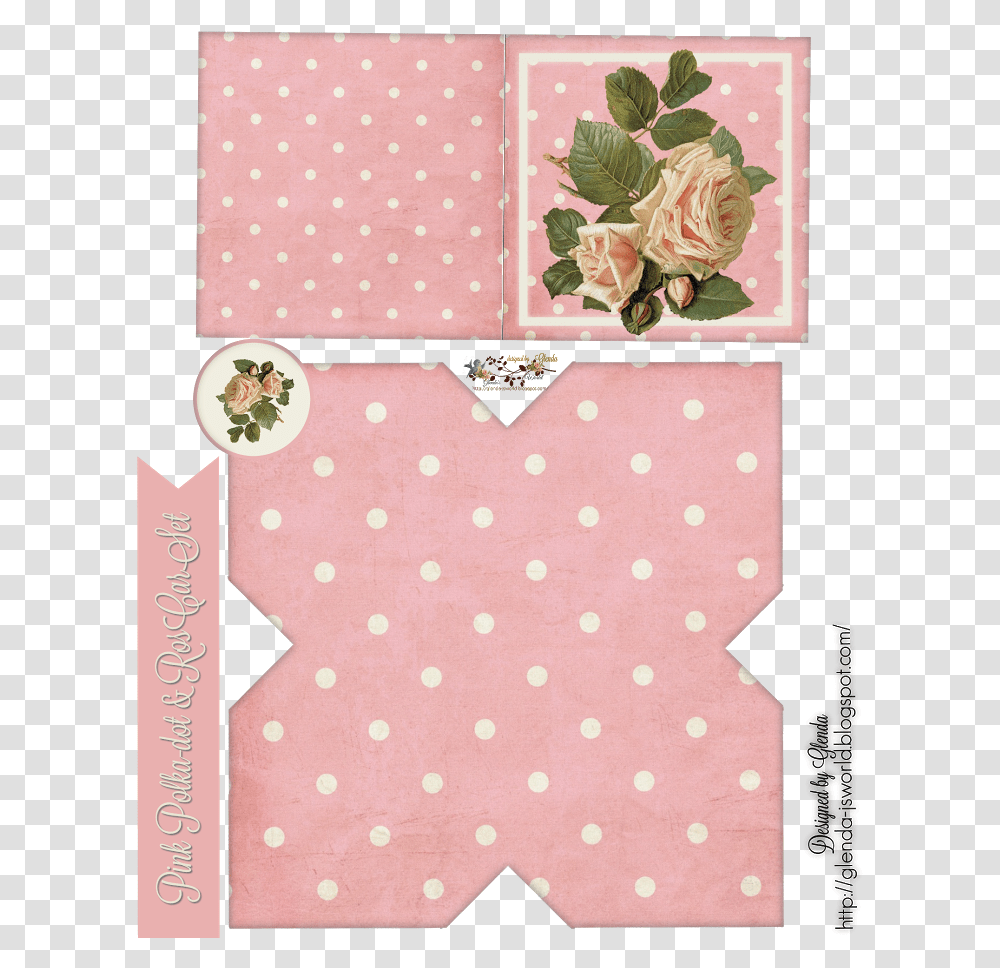 Pink Polka Dot Amp Roses Card Set Paper, Texture, Rug, Home Decor, Linen Transparent Png