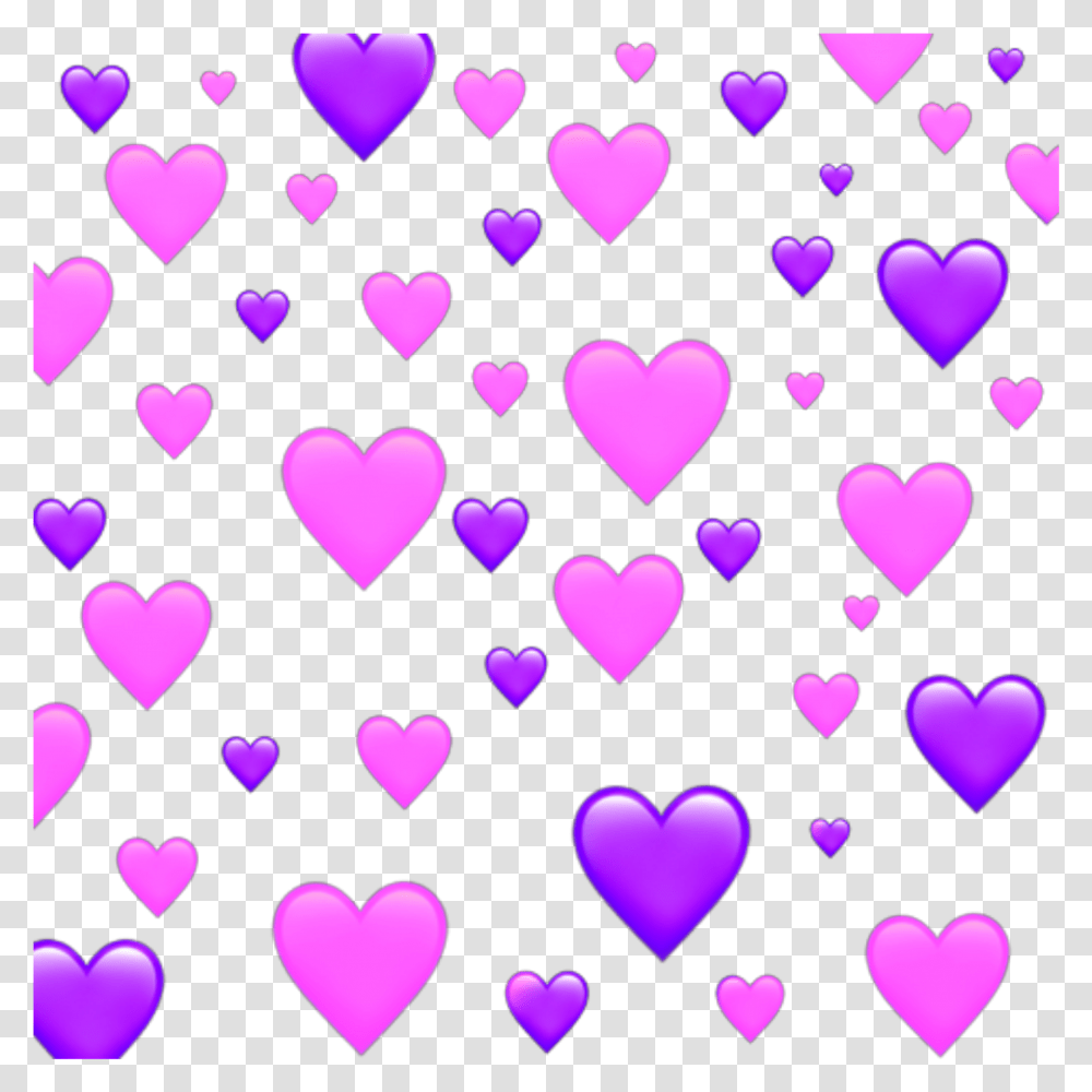 Pink Purple Emojis Emoji Purple And Blue Hearts, Confetti, Paper Transparent Png