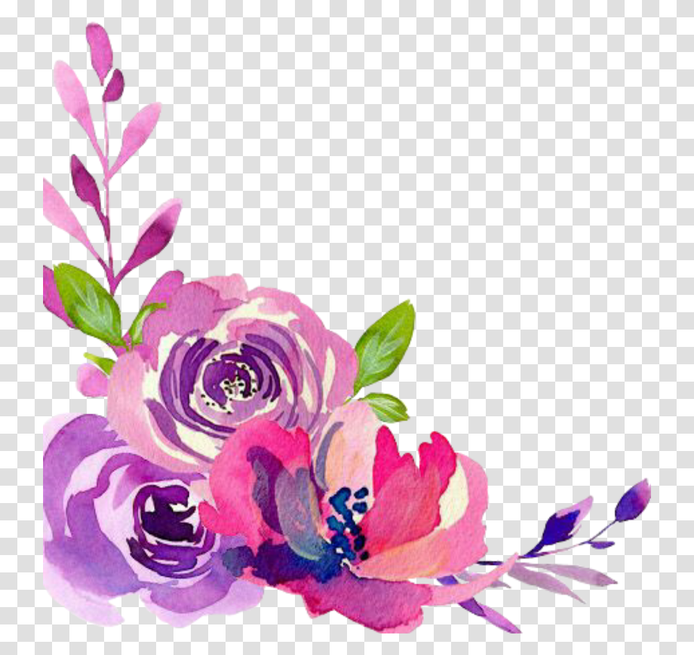 Pink Purple Watercolor Flowers, Plant, Blossom, Floral Design, Pattern Transparent Png