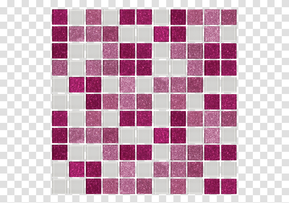 Pink Raspberry Glitter And White Glass Tile Mix Tile, Purple, Chess, Game, Pattern Transparent Png