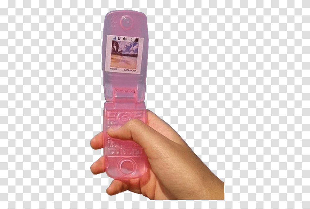 Pink Retro Flip Phone, Person, Human, First Aid, Hand Transparent Png