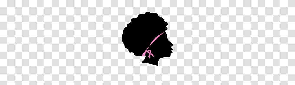 Pink Ribbon Black Women Breast Cancer African American Breast, Hair, Label Transparent Png