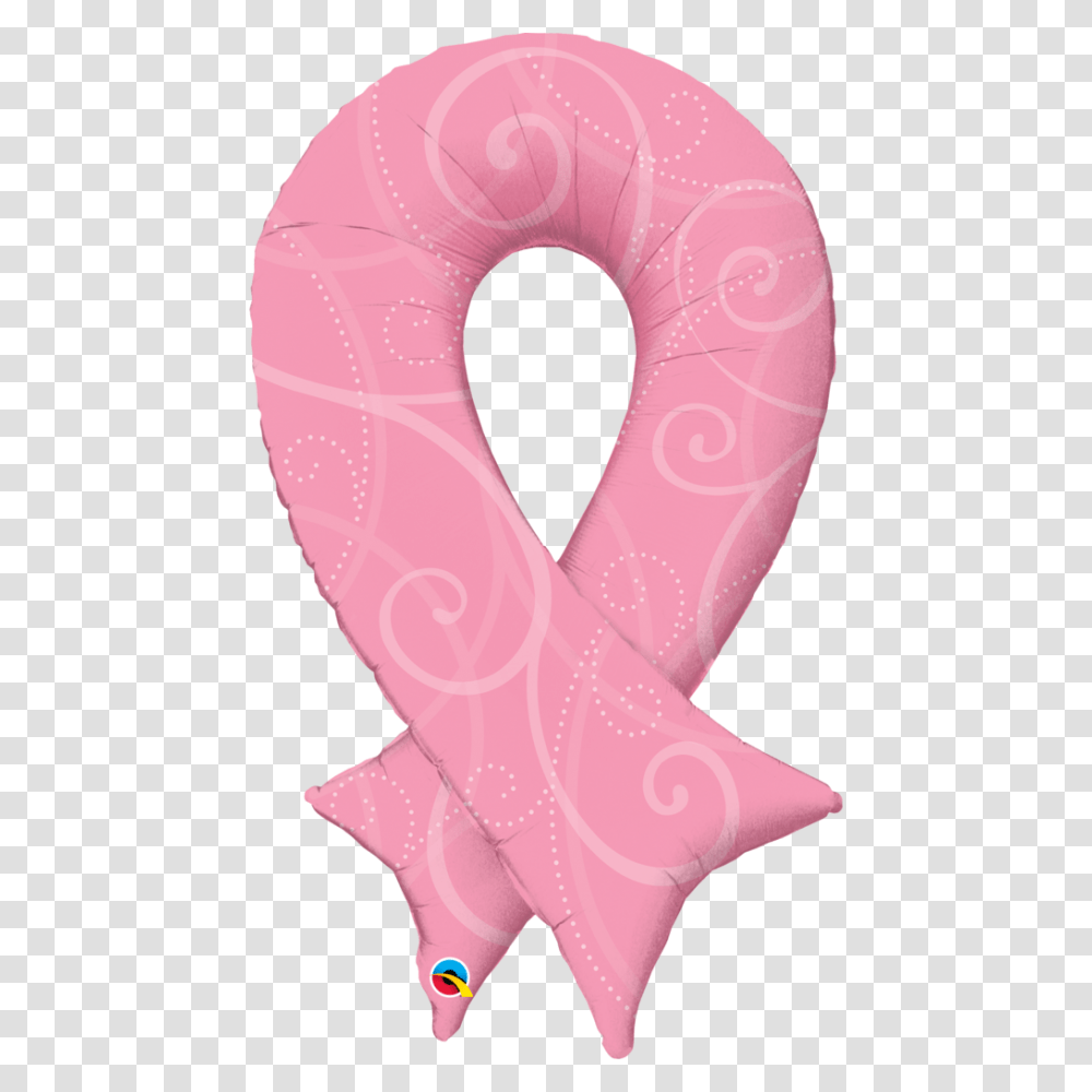 Pink Ribbon Filigree Balloon, Cushion, Heart, Pillow Transparent Png