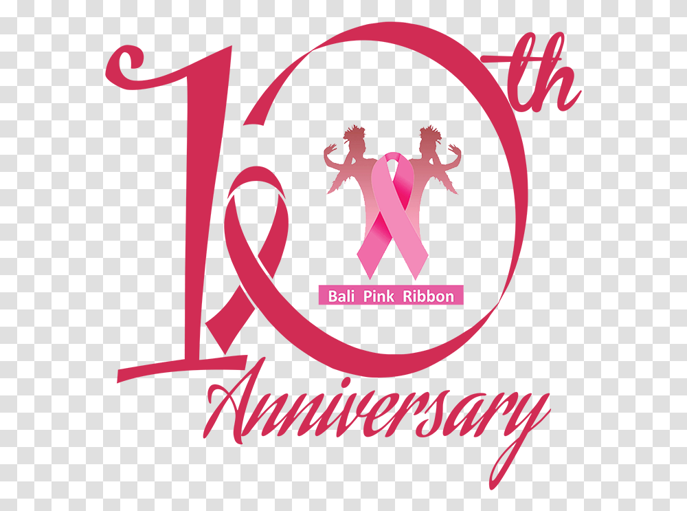 Pink Ribbon Hd 4 Image 10th Anniversary Breast Cancer Awareness, Poster, Advertisement, Text, Logo Transparent Png