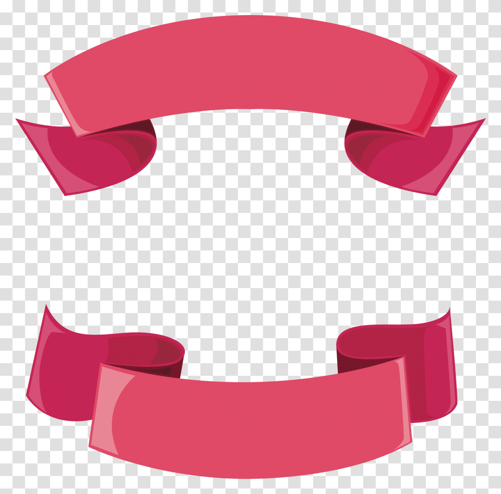 Pink Ribbon Header Ribbon Text Box Vector, Axe, Tool, Cuff, Accessories Transparent Png