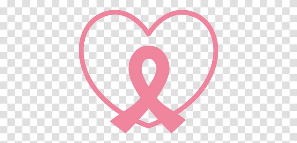 Pink Ribbon Heart Illustration & Svg Heart With Cancer Ribbon Svg, Text, Rug Transparent Png