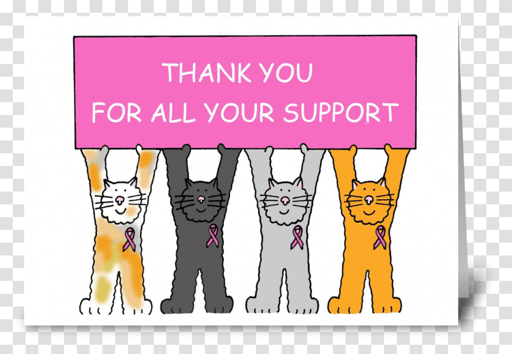 Pink Ribbon Thank You For Your Support Congratulation On Your Mba, Hand, Person, Dog, Label Transparent Png