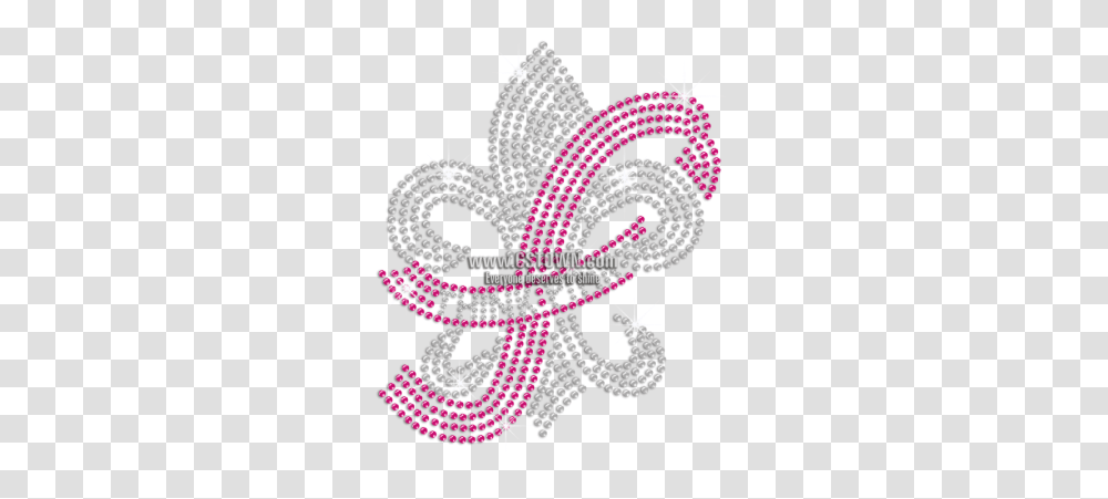 Pink Ribbon & Crystal Fleur De Lis Hotfix Rhinestone Illustration, Pattern, Bead, Accessories, Accessory Transparent Png