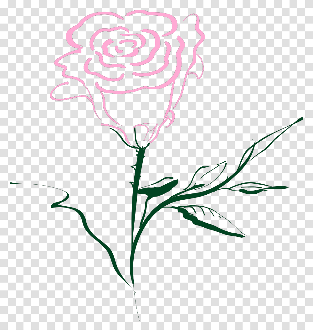 Pink Rose Svg Clip Arts Background Rose Clipart, Flower, Plant, Blossom, Painting Transparent Png