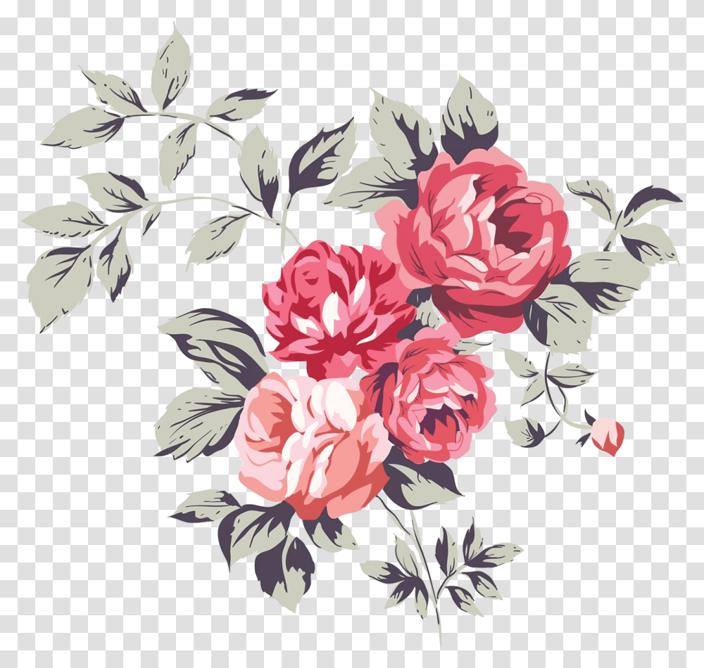 Pink Roses Drawing, Floral Design, Pattern Transparent Png
