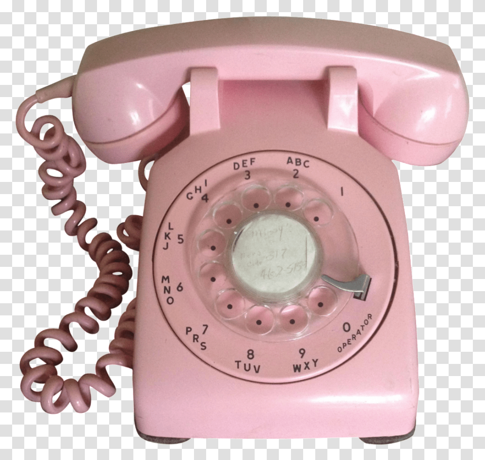 Pink Rotary Dial Phone Pink, Electronics, Dial Telephone, Helmet, Clothing Transparent Png