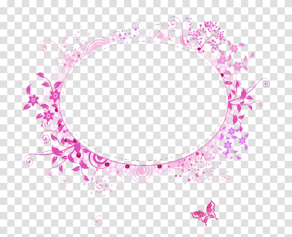 Pink Round Frame Round Pink Frame, Oval, Floral Design Transparent Png