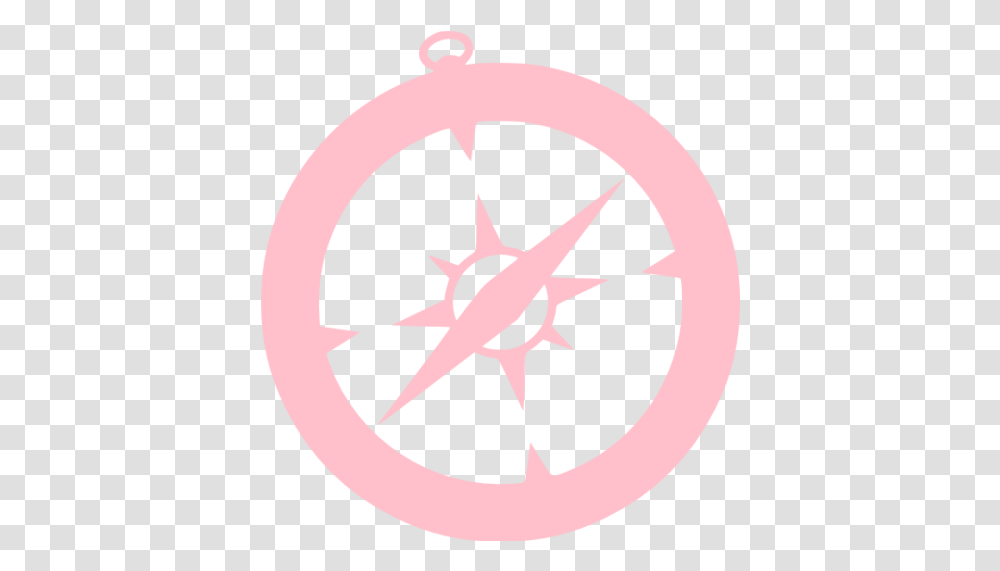 Pink Safari 2 Icon Free Pink Browser Icons Light Pink Safari Logo, Symbol, Star Symbol, Compass Math Transparent Png