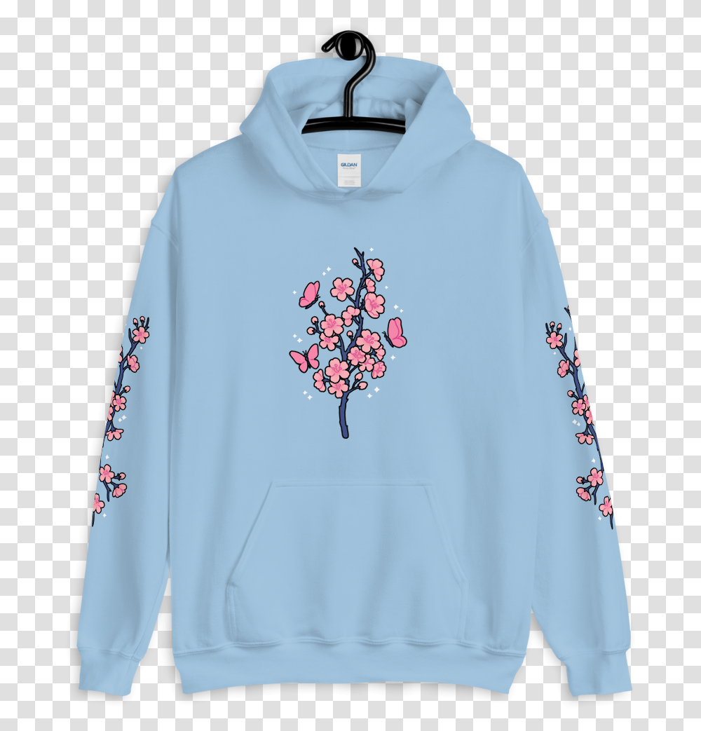 Pink Sakura Hoodie Treat People With Kindness Hoodie Blue, Clothing, Apparel, Sweatshirt, Sweater Transparent Png