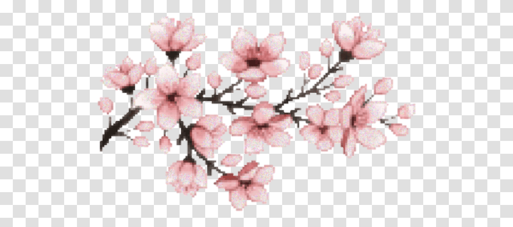 Pink Sakura Tumblr Edit Freetoedit Rosa Pixel Cherry Blossom, Plant, Flower, Chandelier, Lamp Transparent Png