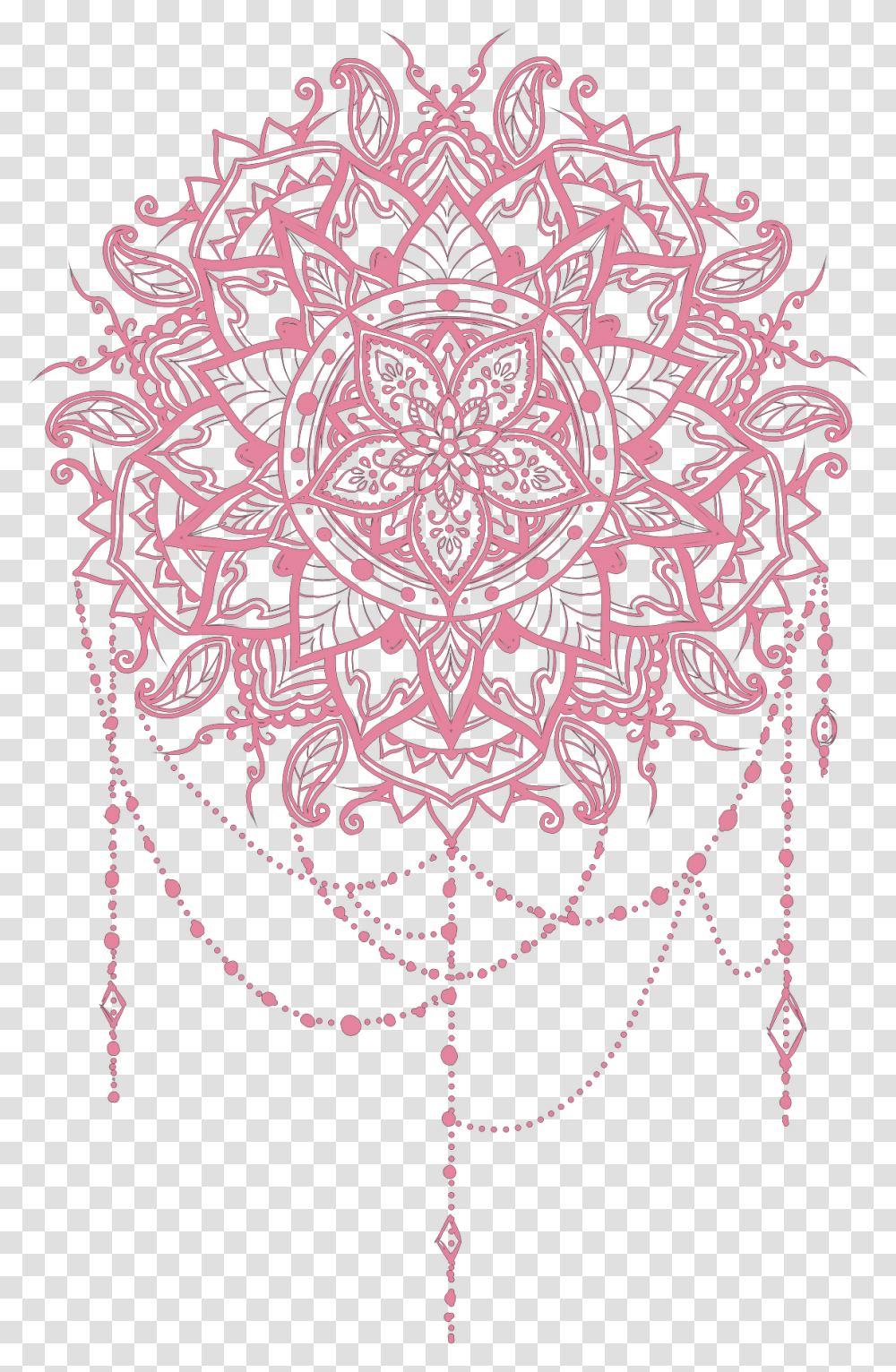 Pink Salmon Mandala Tattoo Design Vector Flower, Pattern, Rug Transparent Png