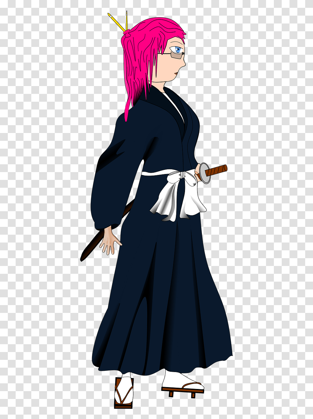 Pink Samurai Hair, Person, Fashion, Long Sleeve Transparent Png