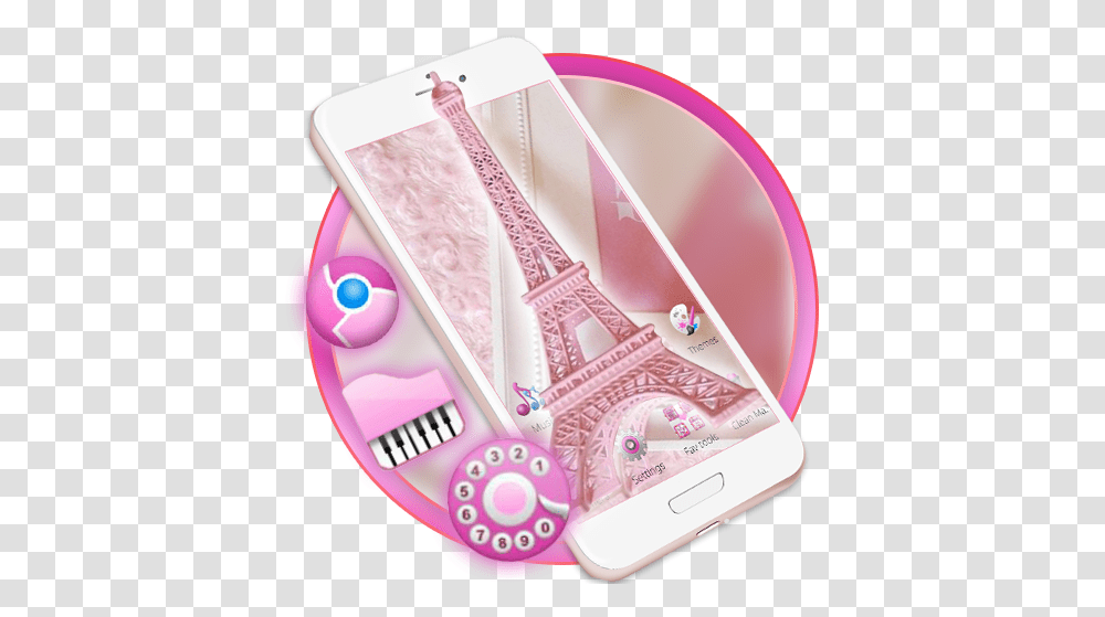 Pink Shiny Eiffel Paris Launcher Theme Servicio Al Cliente, Electronics, Phone, Clothing, Apparel Transparent Png