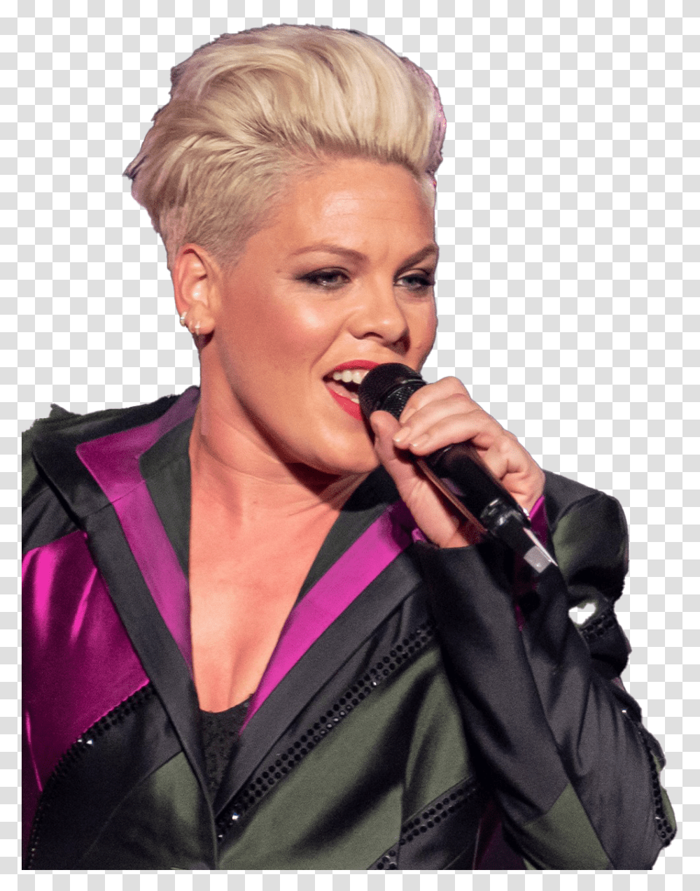 Pink Singer Background Image P Nk, Microphone, Electrical Device, Person Transparent Png