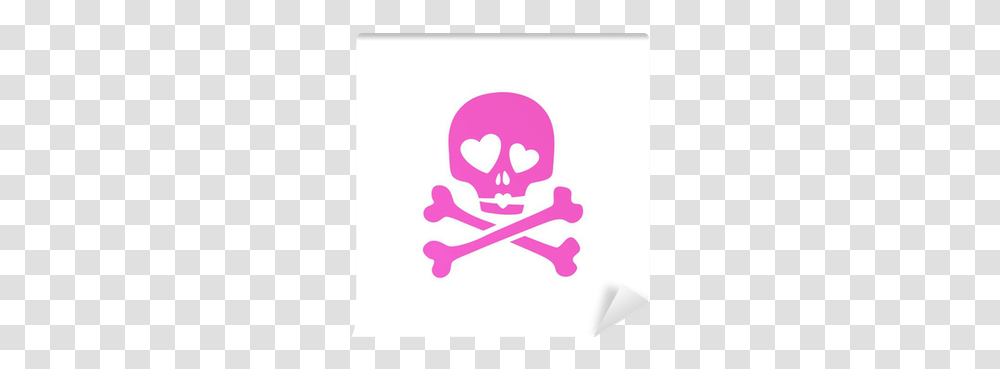 Pink Skull In Love Ironic Icon Wall Mural • Pixers We Live To Change Pink Skull, Hand, Cupid, Pirate, Symbol Transparent Png