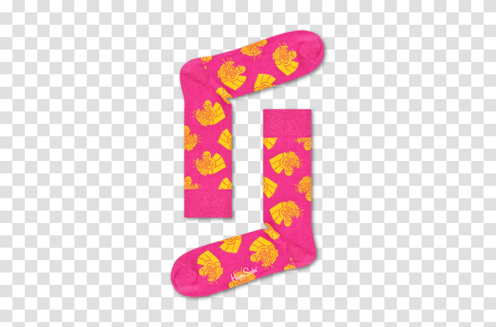 Pink Socks Mountain Lion Pattern Happy Socks, Rug, Apparel, Stocking Transparent Png