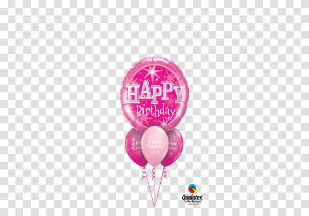 Pink Sparkle Birthday Bouquet Giant Big Pink Birthday Balloon, Paper, Text, Purple, Heart Transparent Png