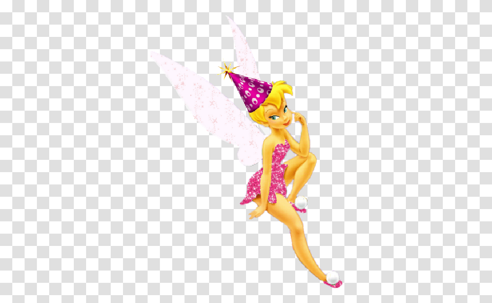 Pink Sparkles Tinkerbell Cartoon, Clothing, Apparel, Party Hat, Person Transparent Png